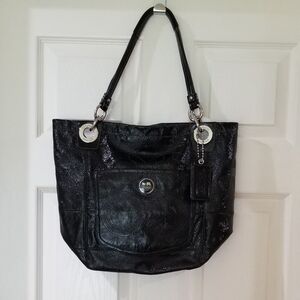Coach - "Alex" Black Patent Leather Shoulder Bag